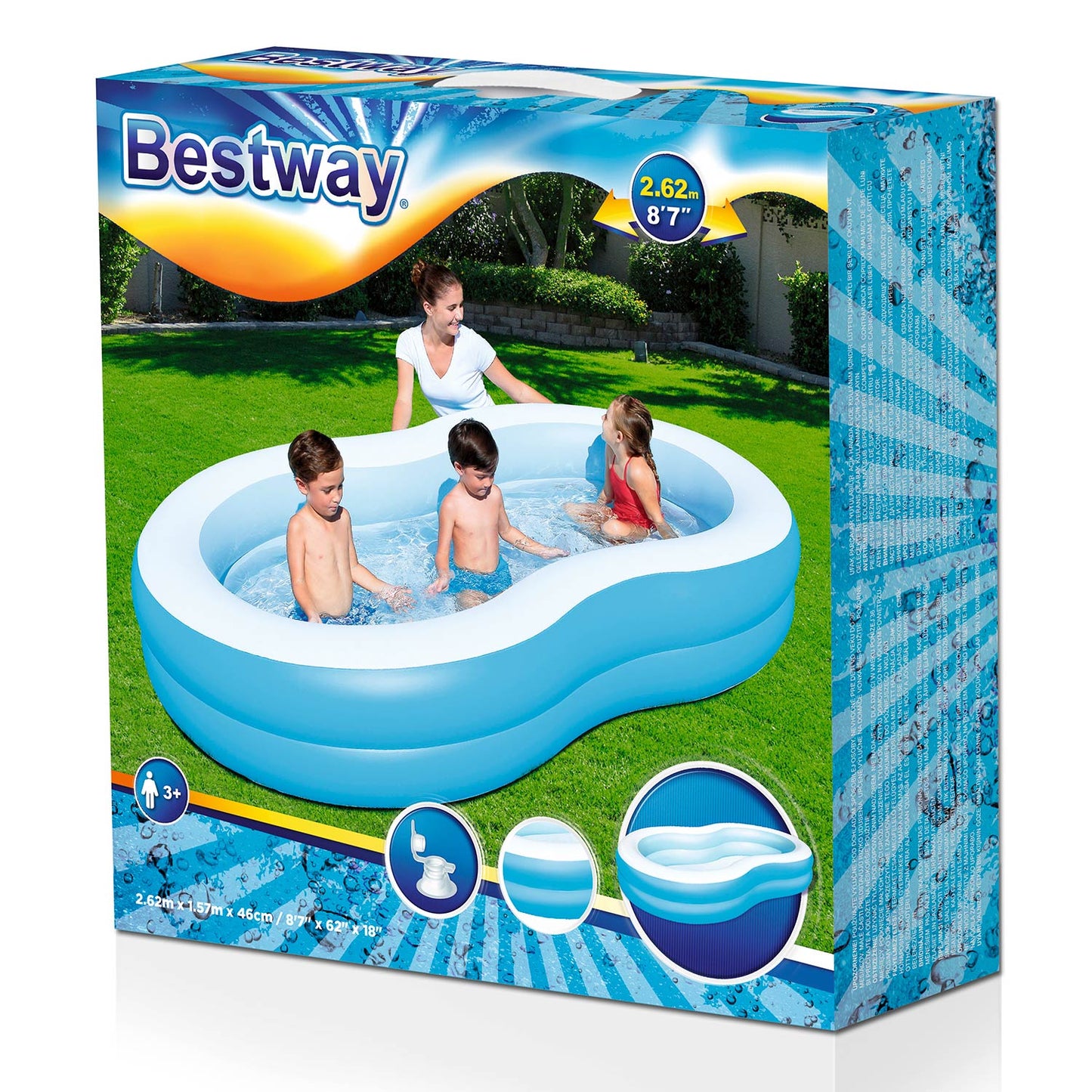 Bestway Family Schwimmbad Lagune 262x157x46 cm