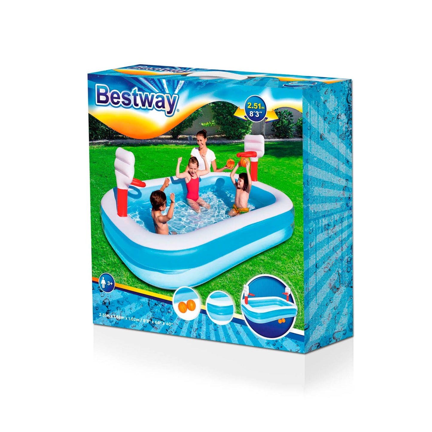 BESTWAY PLAYCenter Swimming Pool Basketball, 251x168x102 cm