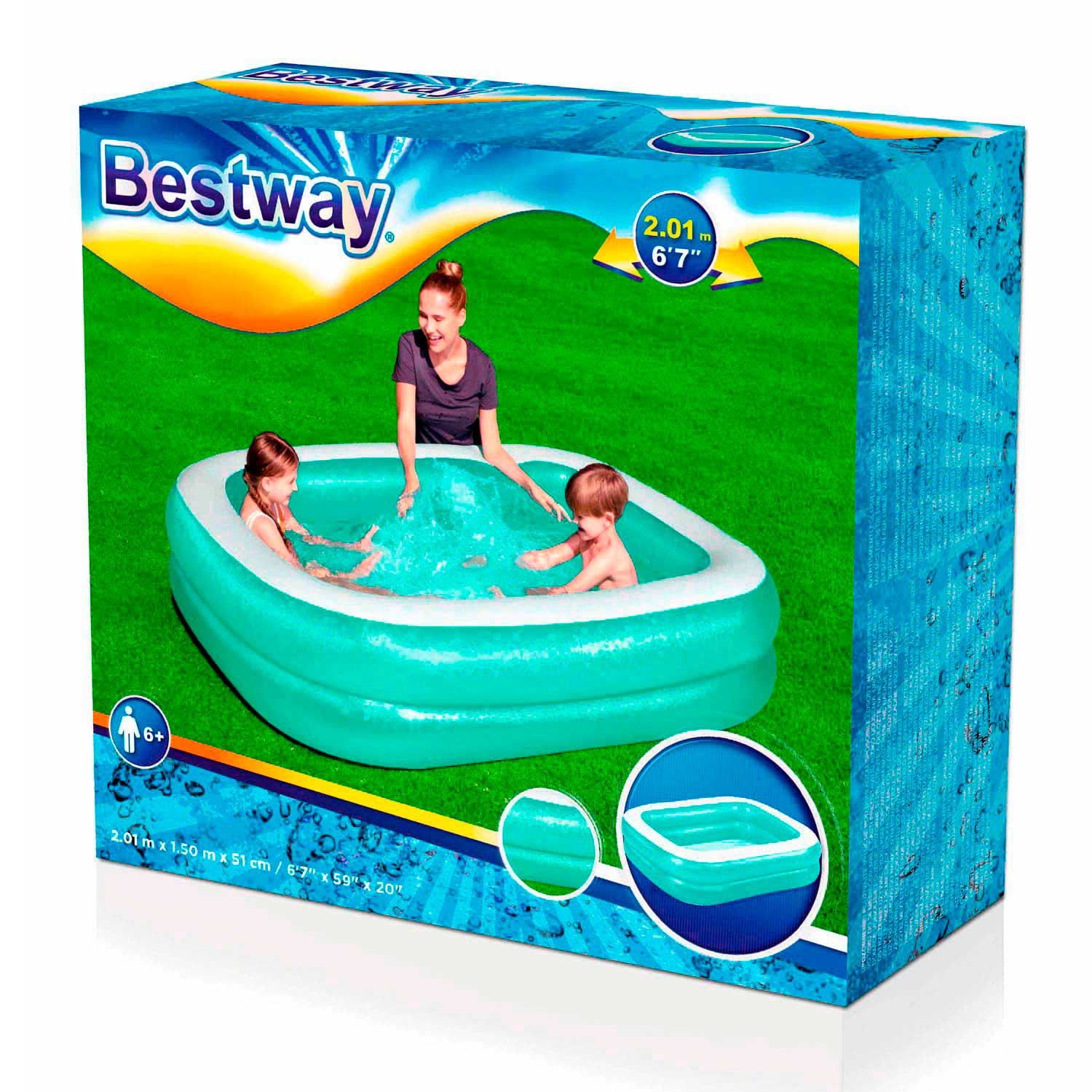 Bestway Schwimmbad rechteckig 201x150x51 cm blau