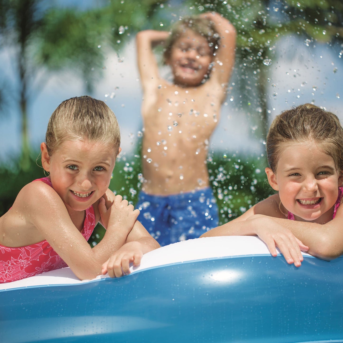 Bestway Family Schwimmbad 2 Kanten Rechteck 305 Blau