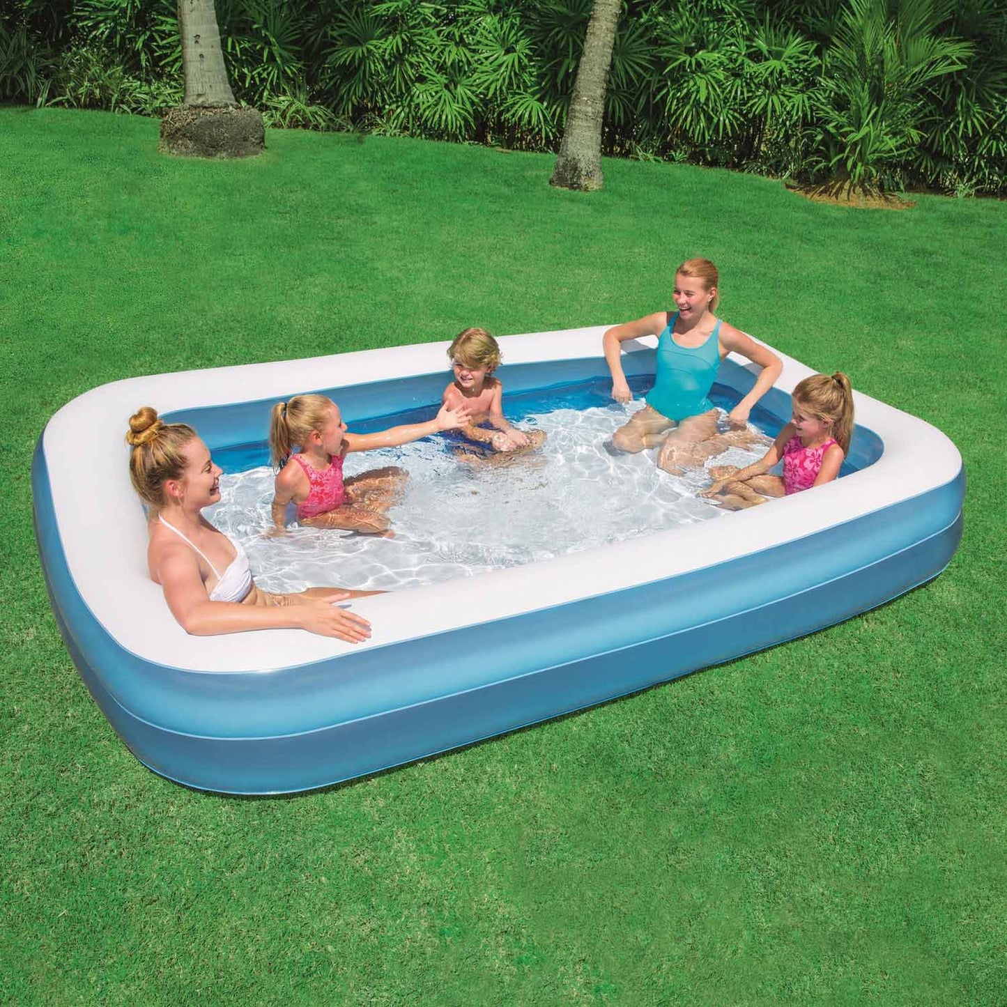 Bestway Family Schwimmbad 2 Kanten Rechteck 305 Blau