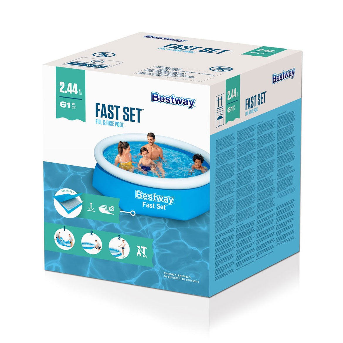 BESTWAY -Schwimmbad schneller Set aufblasbar um 244x66 cm 57265