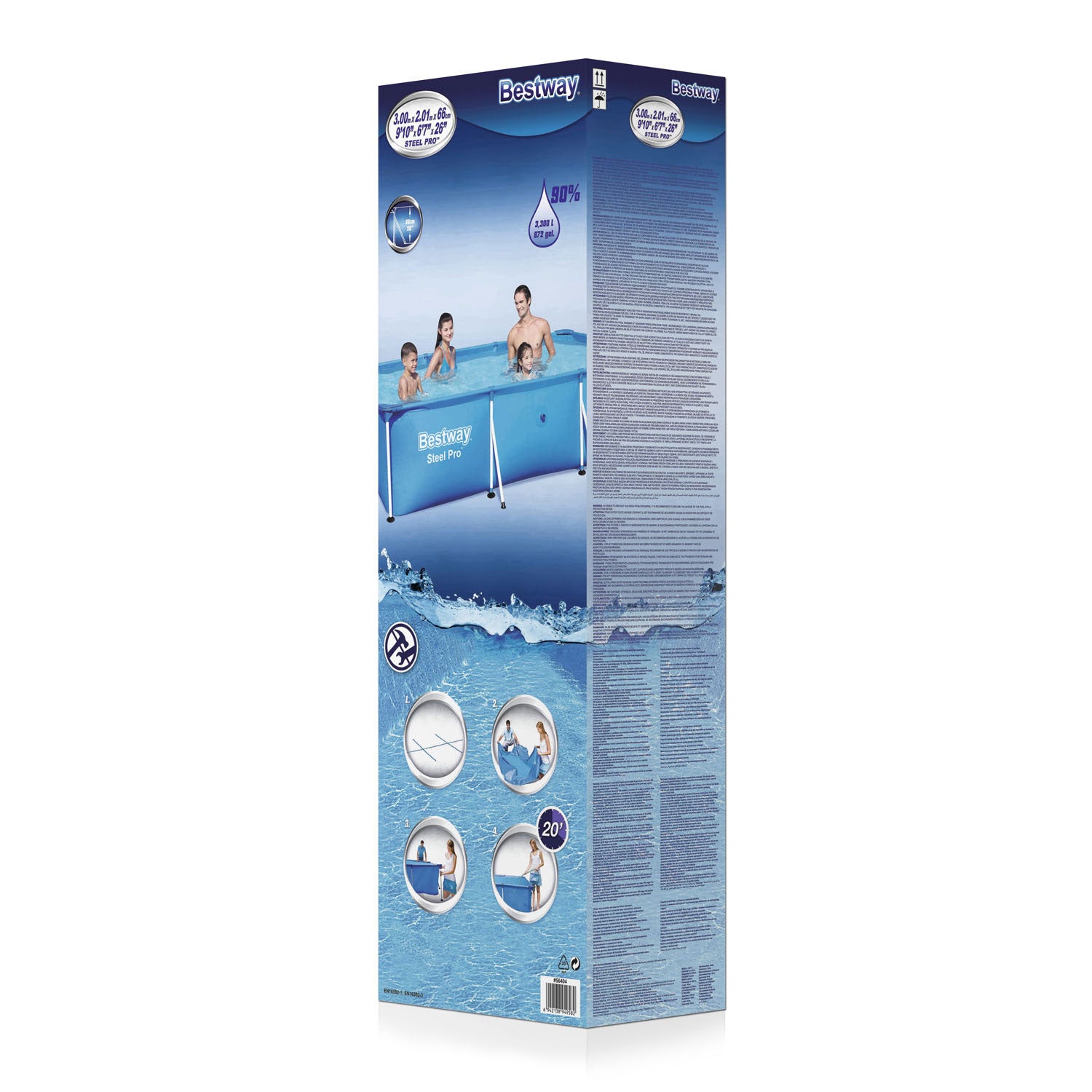 BESTWAY SWIPING Pool Steel Pro Rechteck, 300 cm