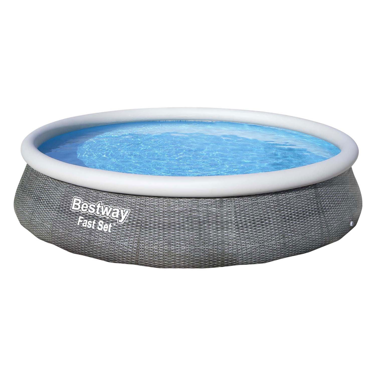 BESTWAY Fast Set Swimming Pool Set mit aufblasbarer Pumpe 396x84 cm