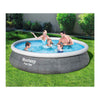 BESTWAY Fast Set Swimming Pool Set mit aufblasbarer Pumpe 396x84 cm