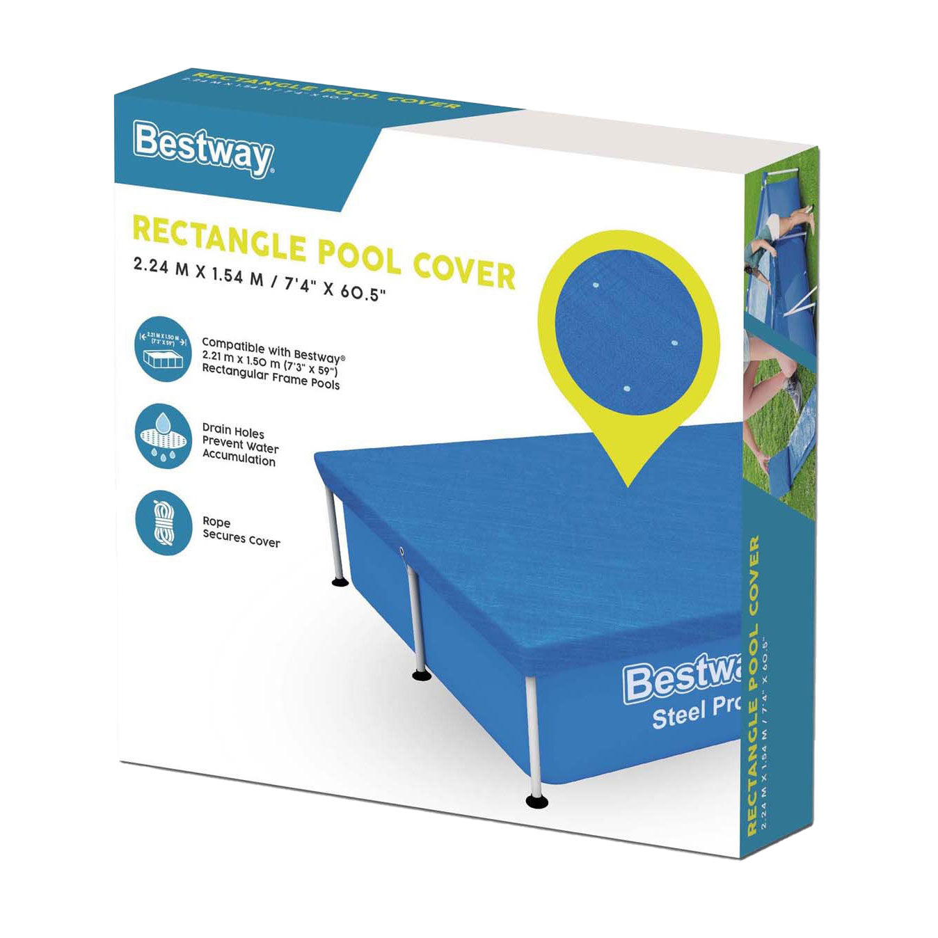 Bestway Stahlabdeckung Rechteck Rechteck 221 Blau