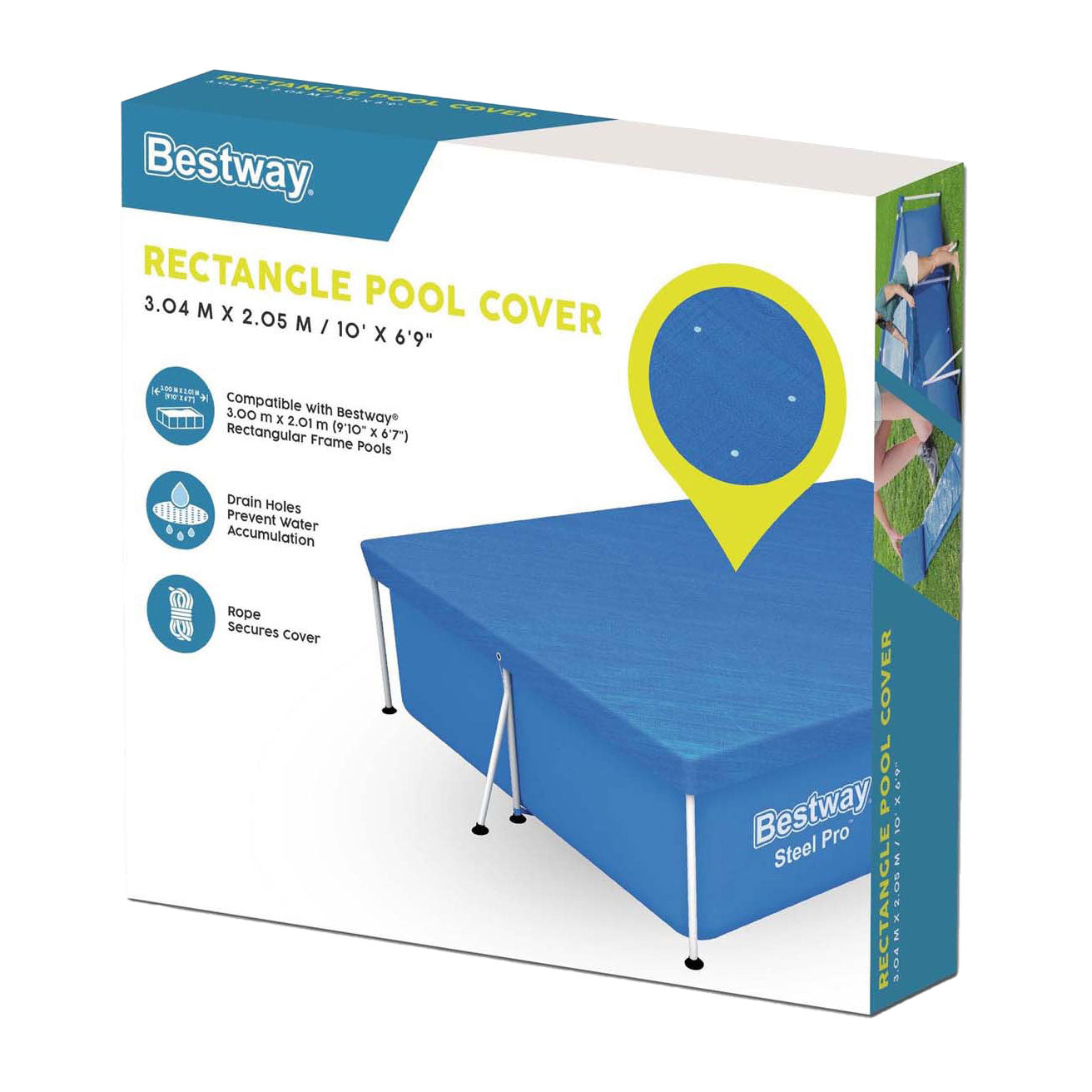 Bestway Stahlabdeckung Rechteck 300 Blau