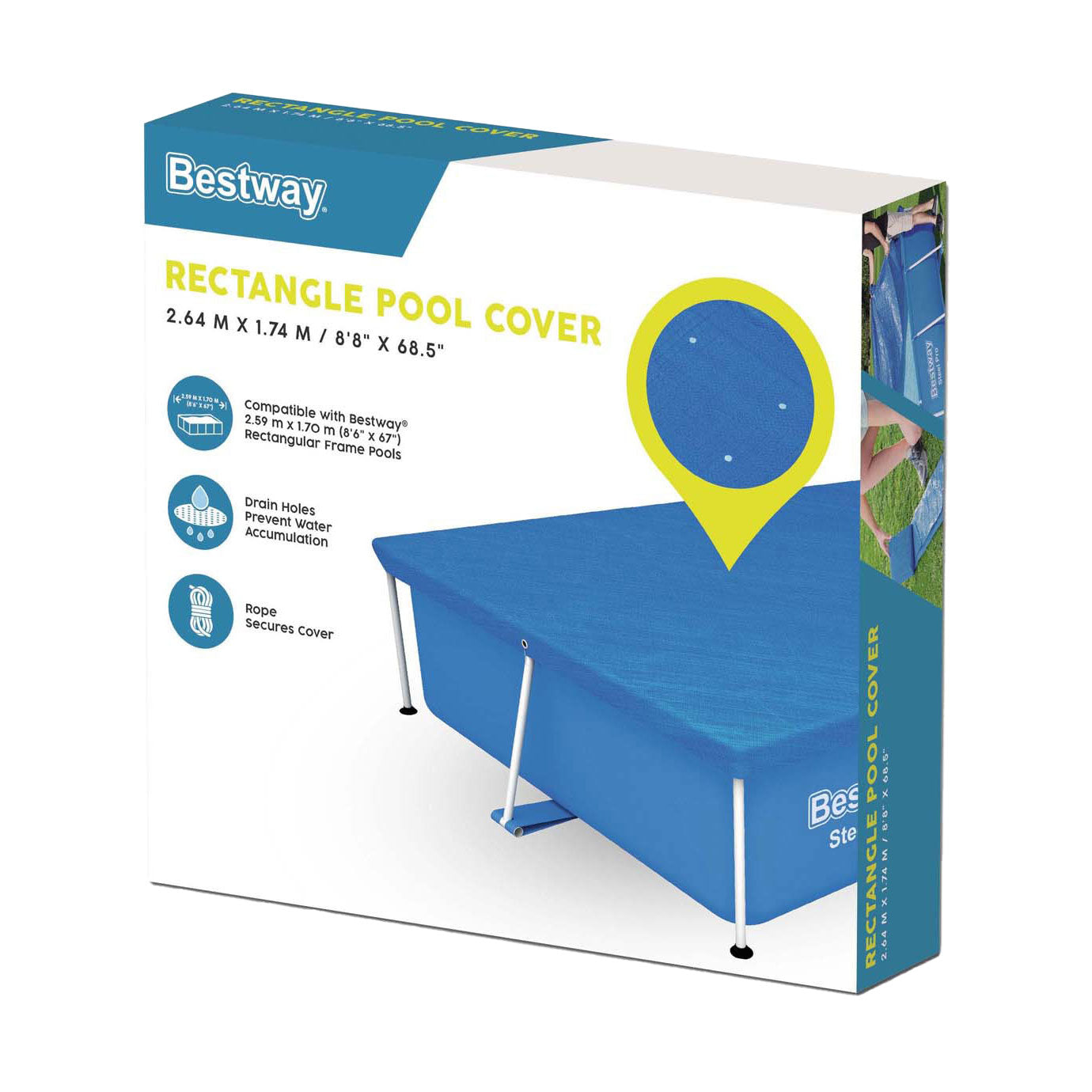Bestway Cover Sail Steel Pro Rechteck, 259 cm