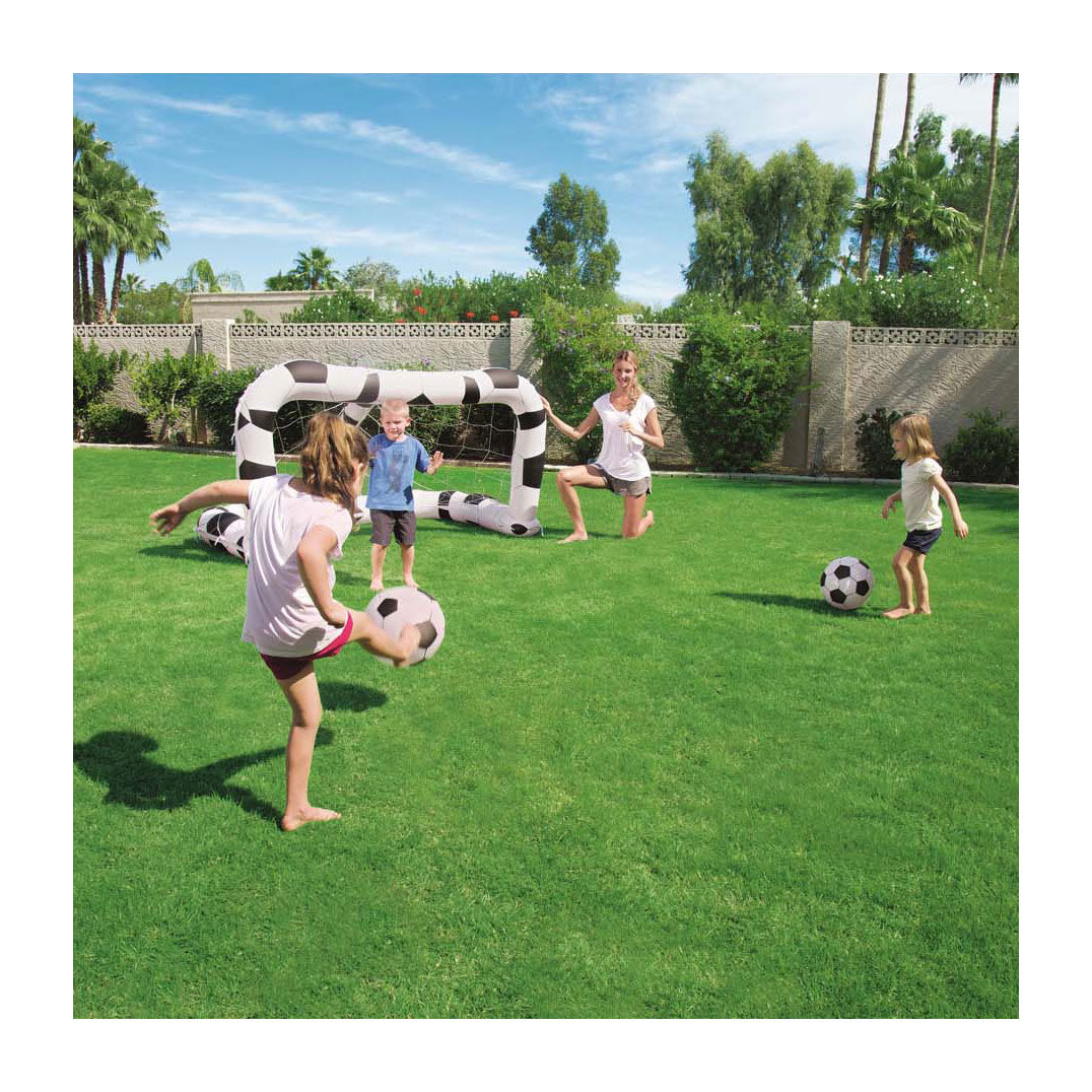BESTWAY PLAYCenter aufblasen das Fußballtor mit 2 Bällen auf