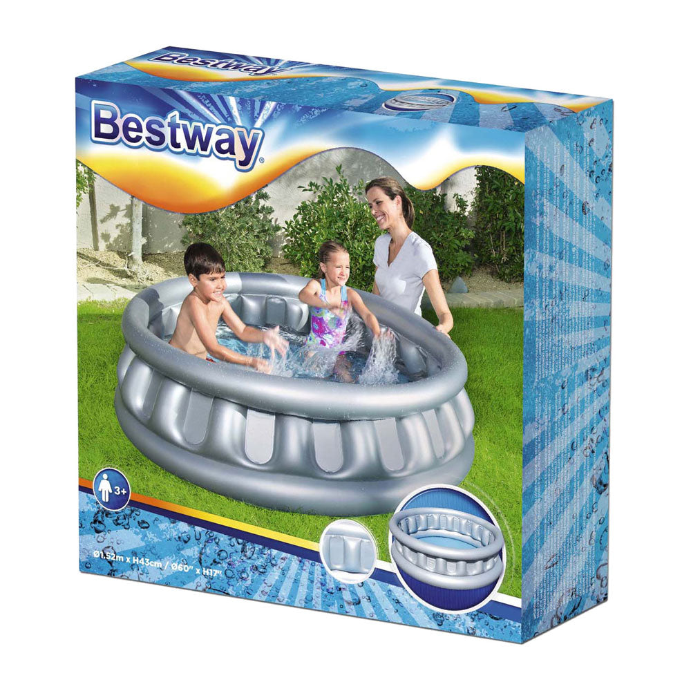 BESTWAY Blasable Swimmingpool 152 x 33 cm silberfarben 3+