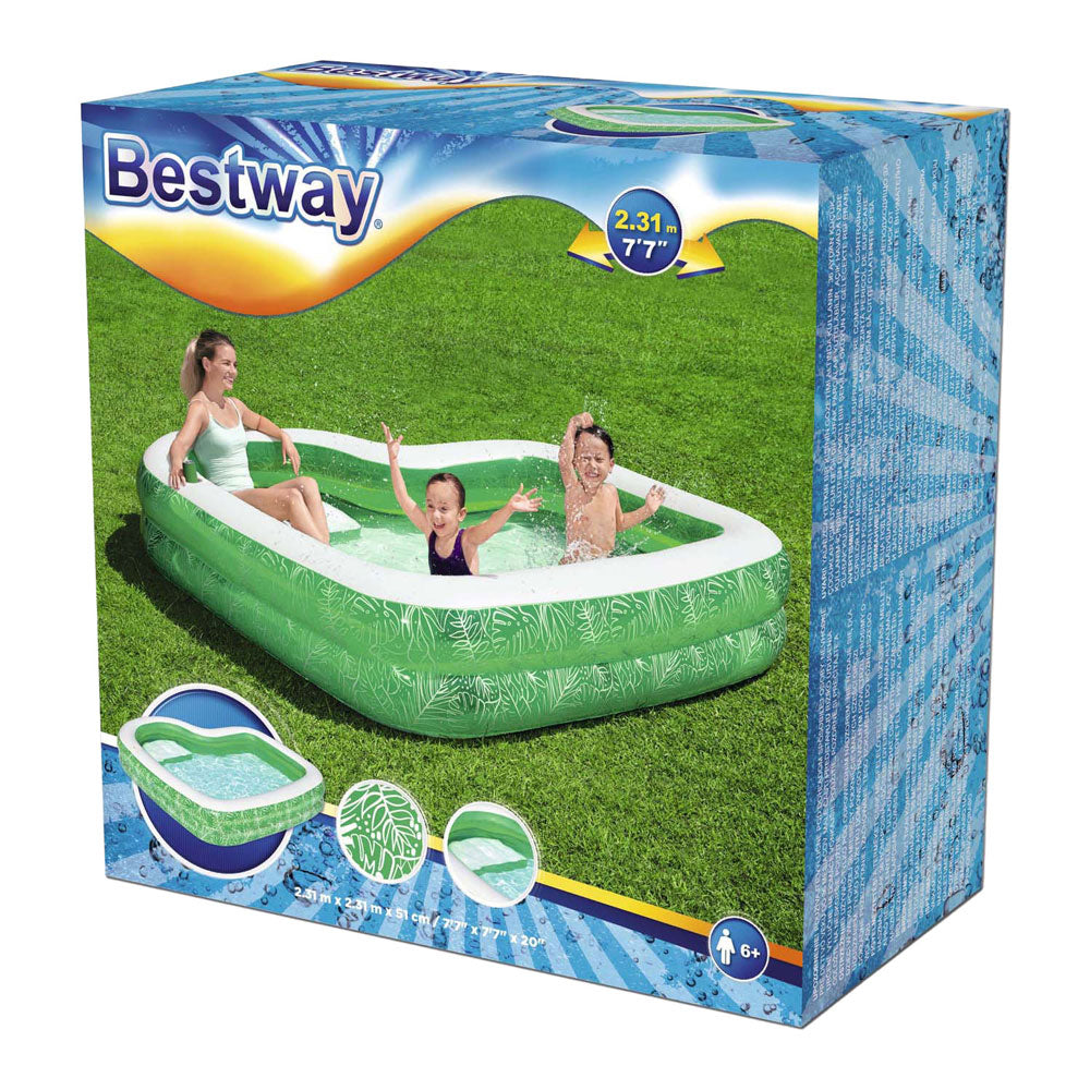 Bestway Family Pool Rechteck tropisches Paradies mit Sitz, 231 cm