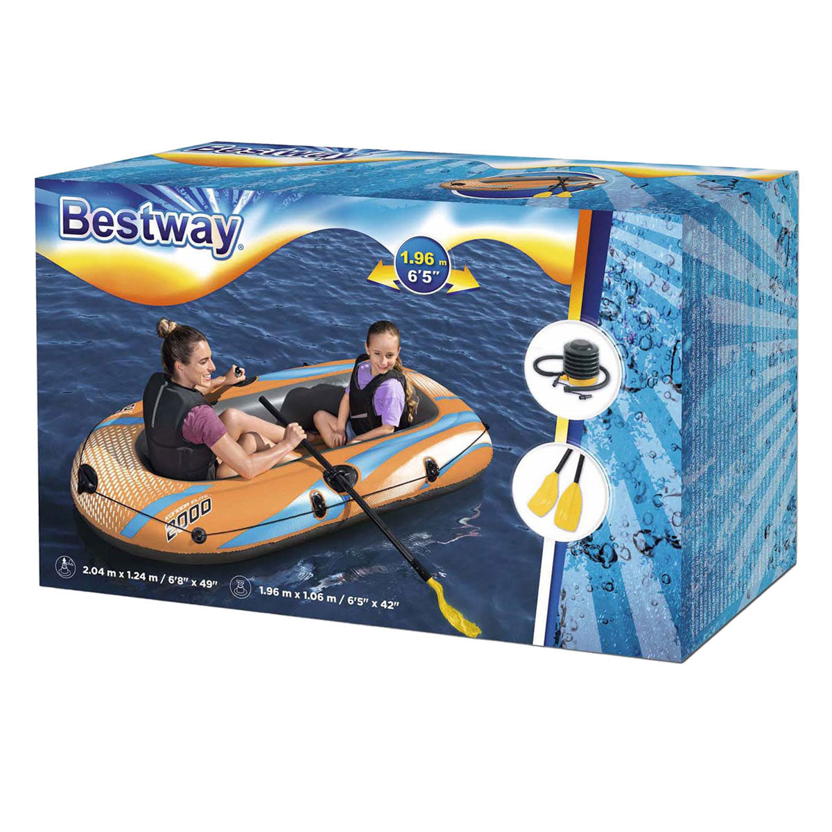 Bestway Kondor 2000 aufblasbares Boot Set 2 Personen Orange