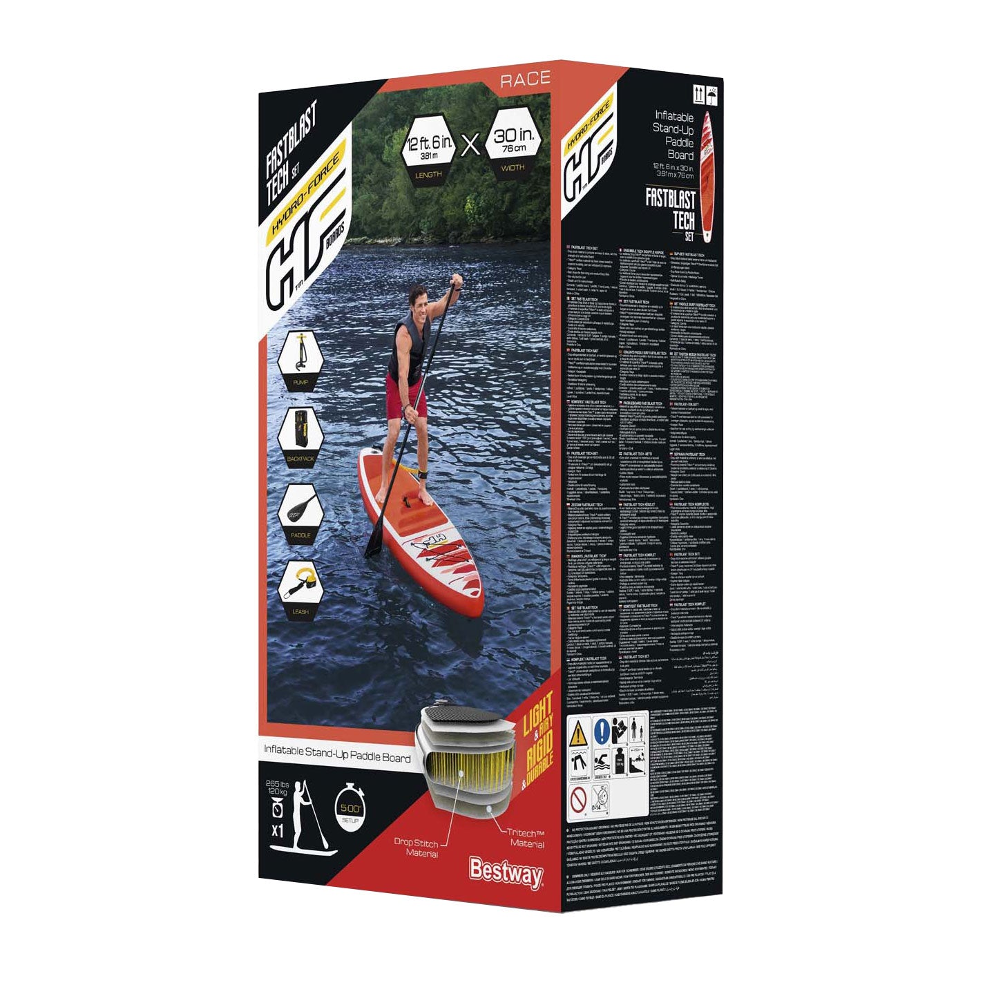 Bestway SUP Hydro-Force Fastblast Tech Set aufblasbare 381x76x15 cm
