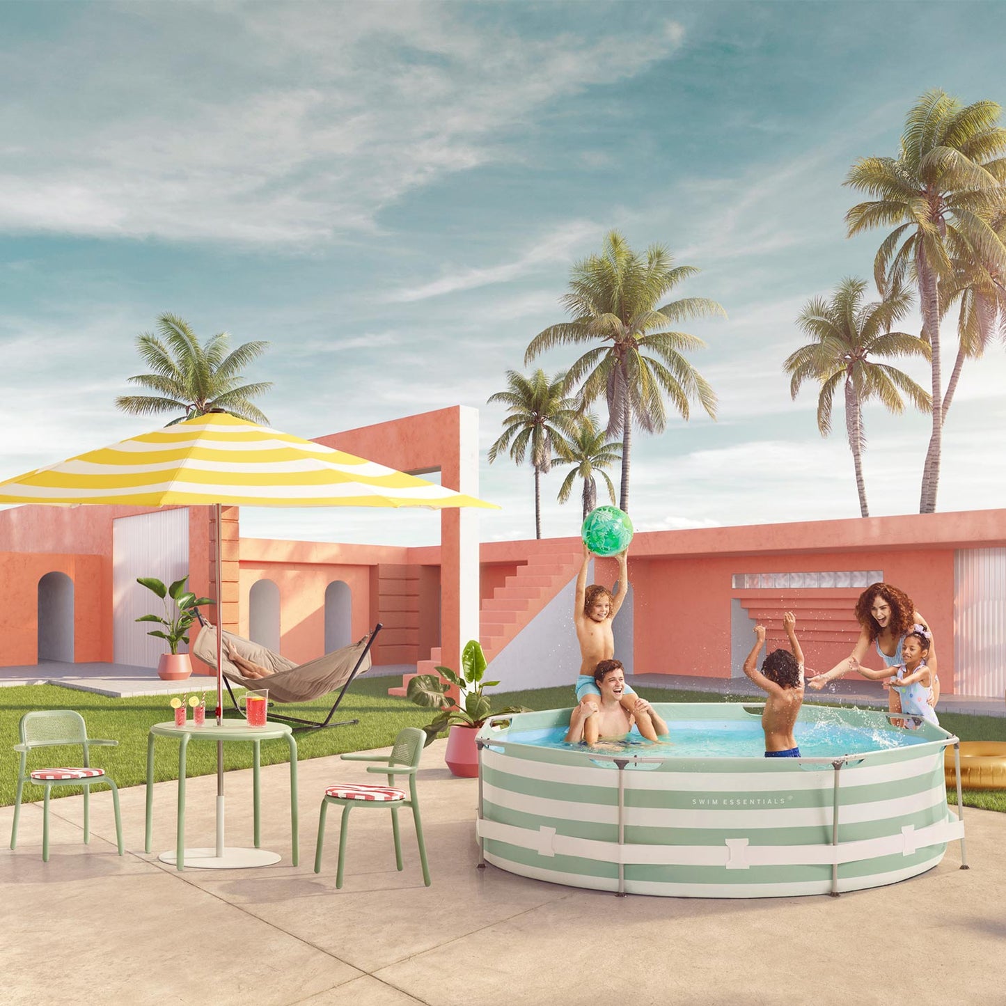 Essenz | Grüne weiße Design -Schwimmbad um 305 x 76 cm