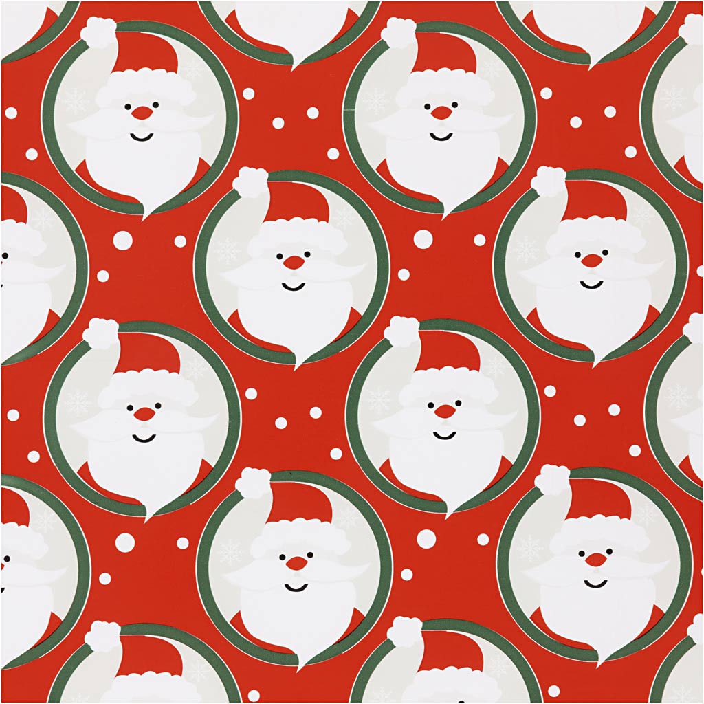 Creativ Company Geschenkpapier, Weihnachtsmann, B: 50 cm, 80 gr, rot, 100 m 1 Rolle