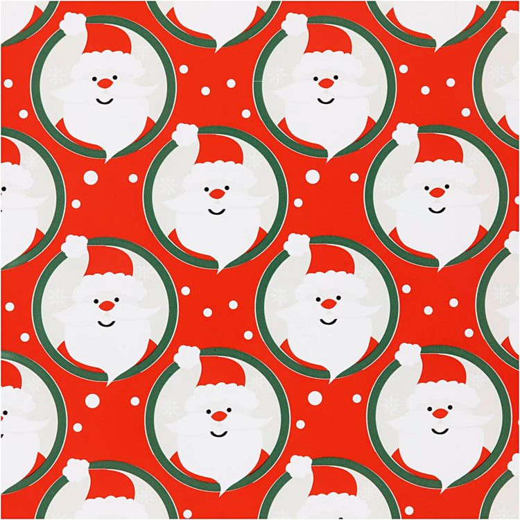 Creativ Company Geschenkpapier, Weihnachtsmann, B: 50 cm, 80 gr, rot, 100 m 1 Rolle