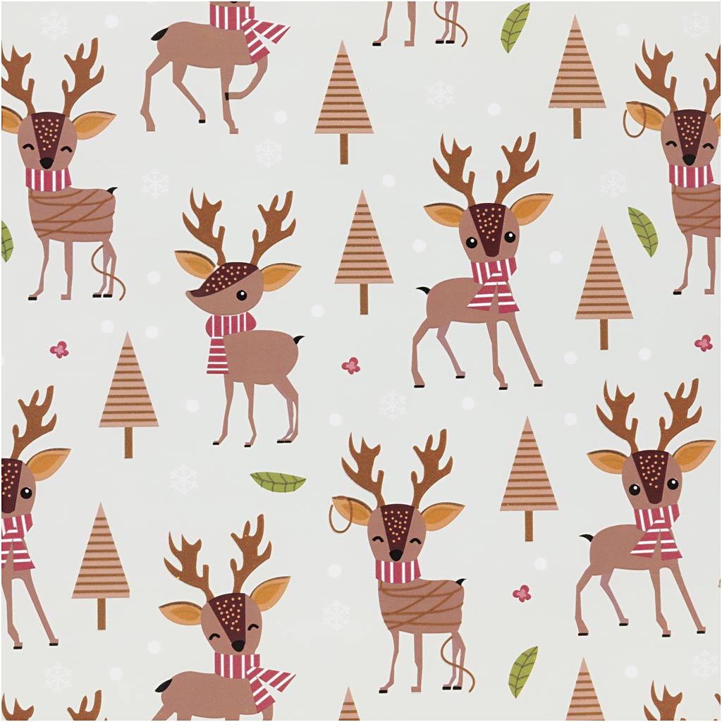 Creativ Company Geschenkpapier, Bambi, B: 50 cm, 80 gr, Eisblau, 100 m 1 Rolle