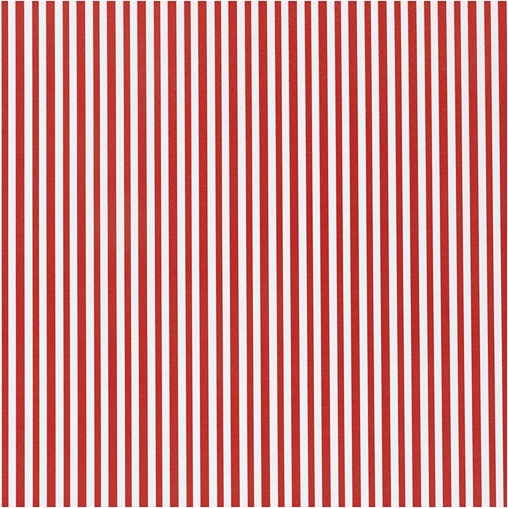 Creativ Company Geschenkpapier, Streifen, B: 50 cm, 80 gr, rot weiß, 100 m 1 Rolle