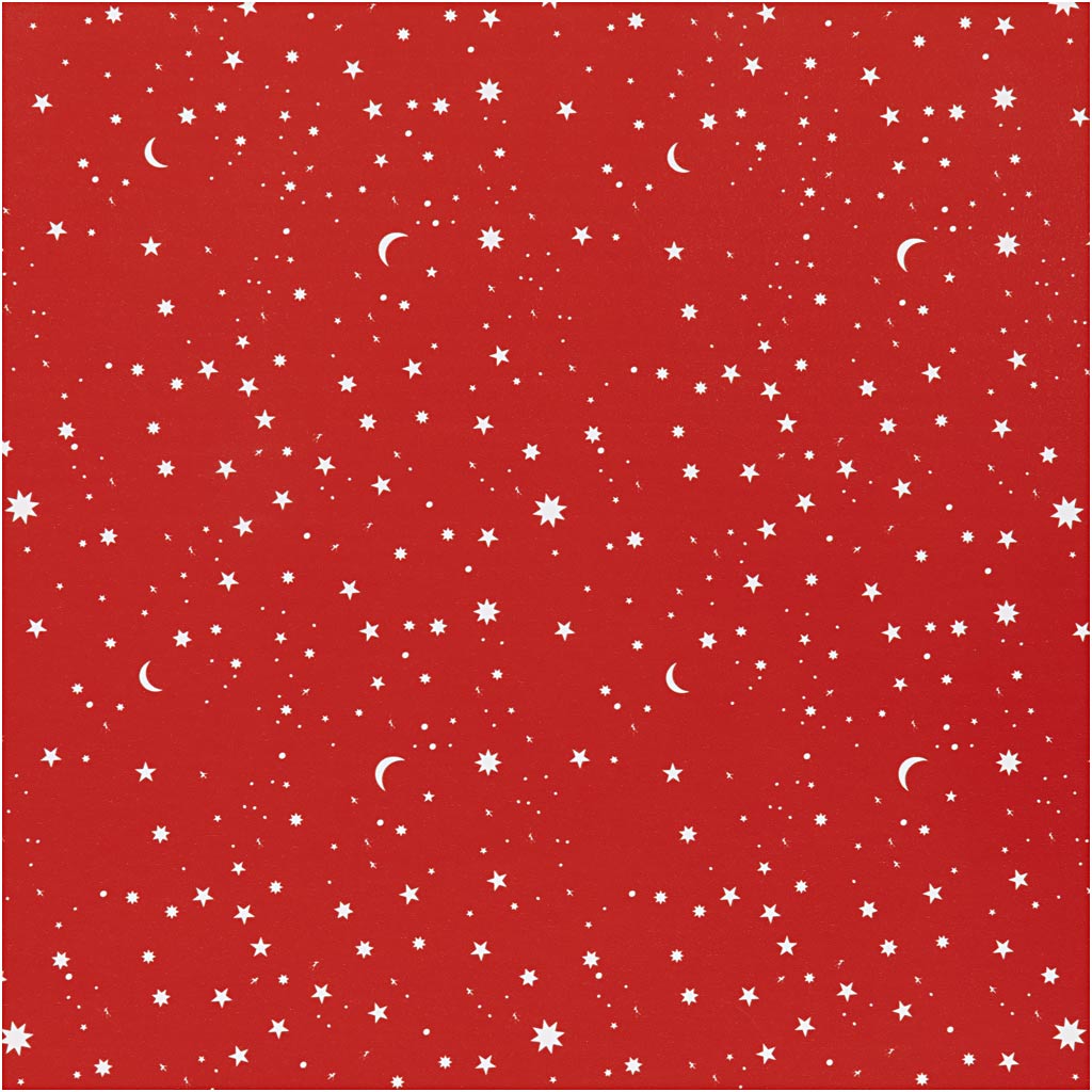 Creativ Company Geschenkpapier, Sterne und Monde, B: 50 cm, 80 gr, dunkelrot, 100 m 1 Rolle