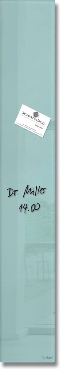 Sigel Glas-Magnettafel – Artverum – 12 x 78 cm – Aquamarin – Si-gl123