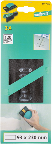 Wolfcraft-Gitter | sc | k120 | 93 x 230 mm | 2 Stück - 1997000
