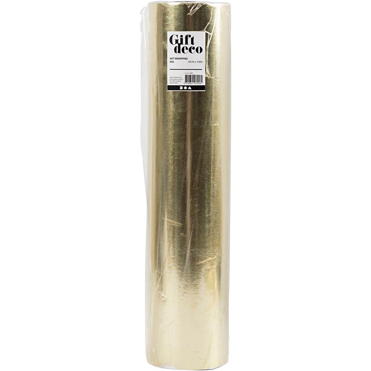 Creativ Company Geschenkpapier, B: 50 cm, 65 gr, Gold, 100 m 1 Rolle