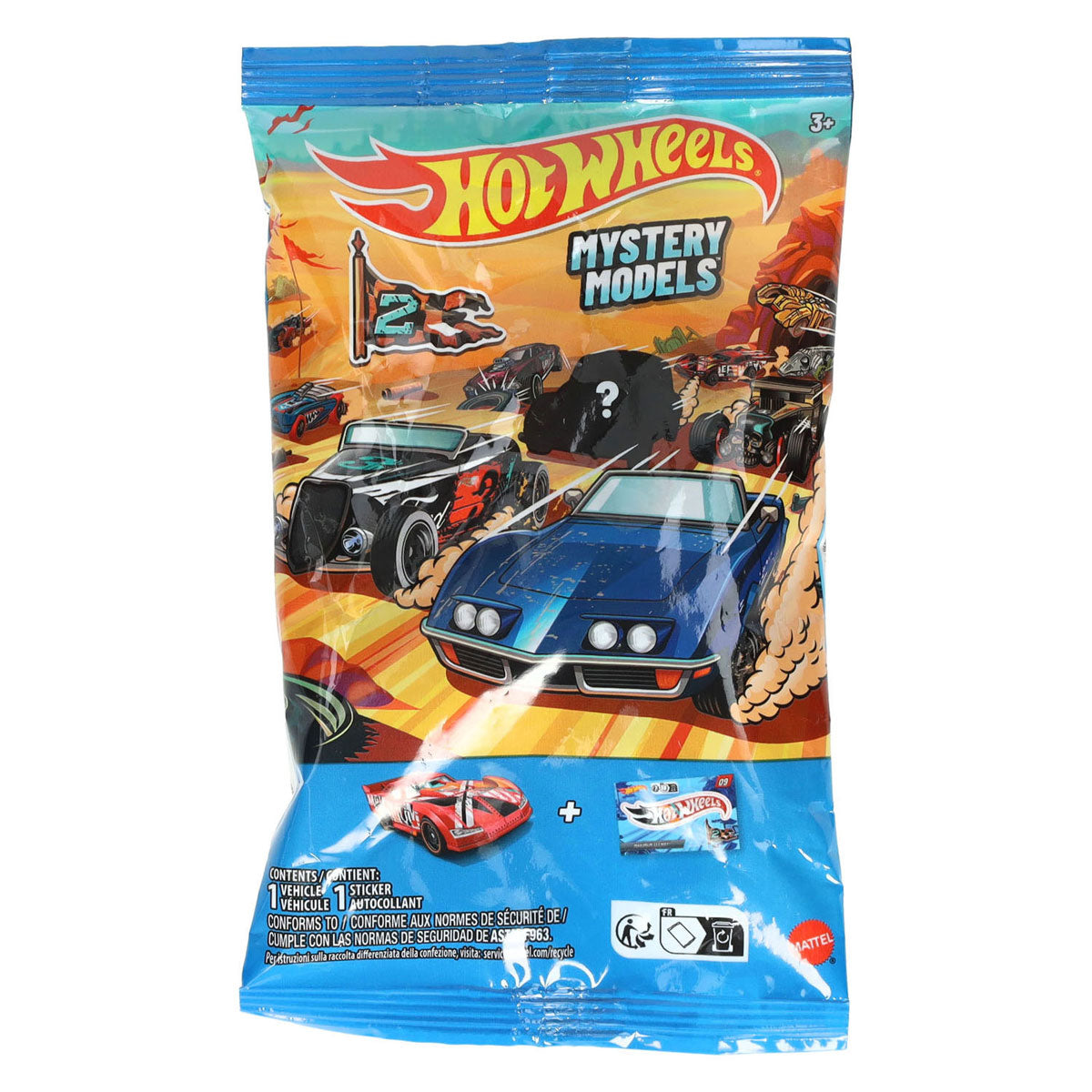 Hot Wheels Mystery Car mit Aufkleber – 1:64