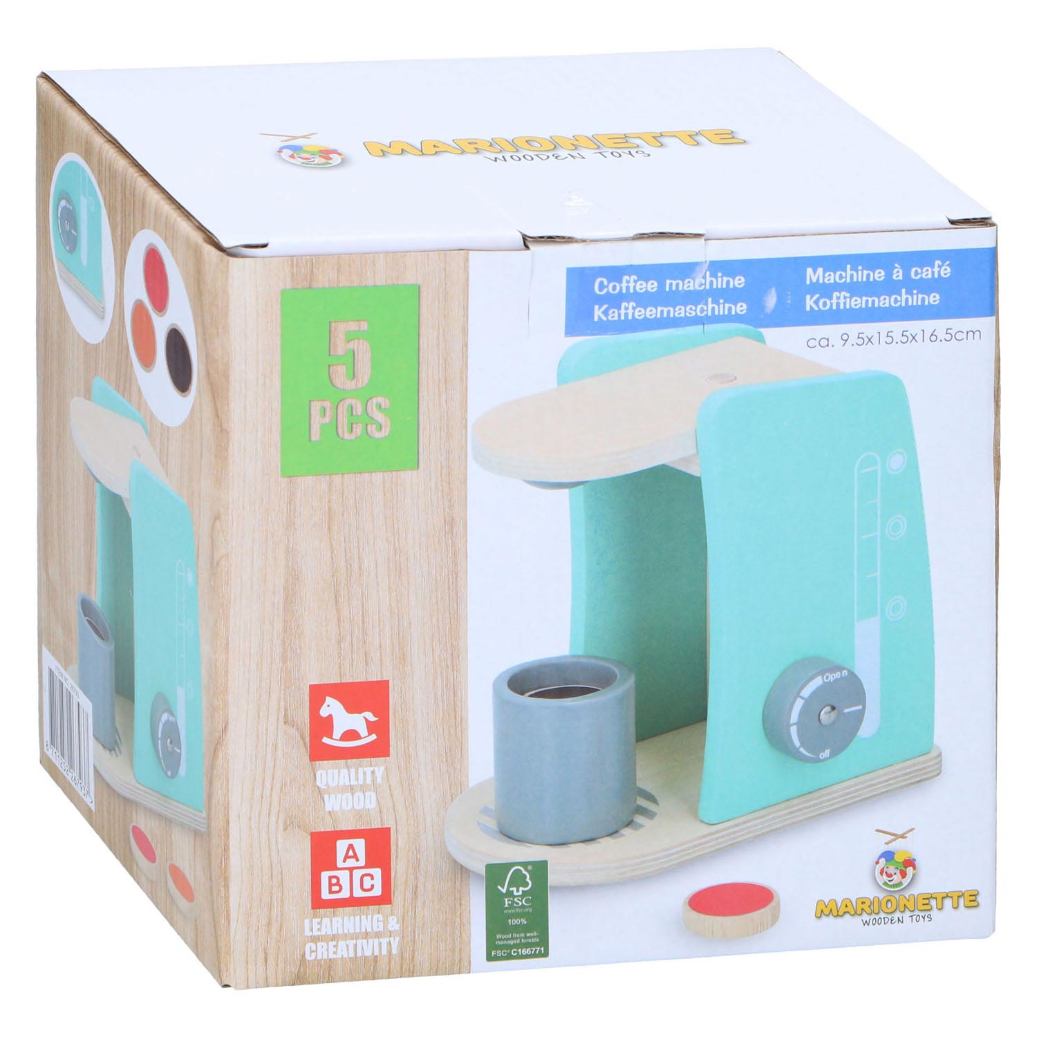 Holzkaffeemaschine Set, 9dlg.