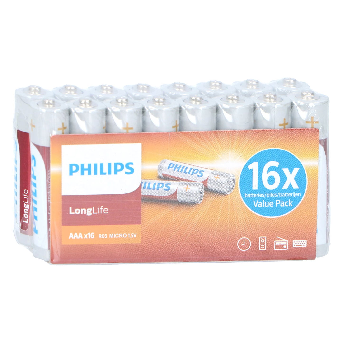 Philips LongLife AAA Batterie, 16st.