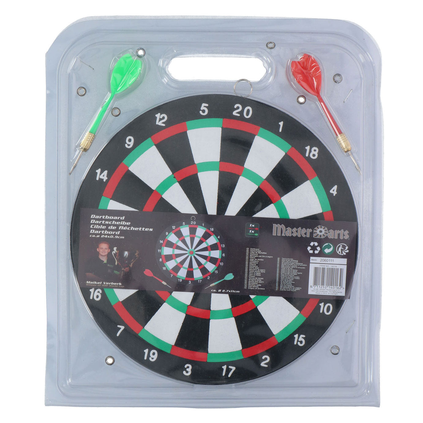 Dartboard Maikel Verberk Dartboard mit Pfeilen