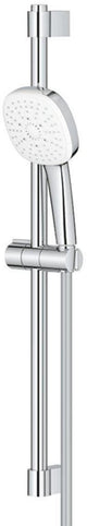 Grohe Tempesta 110 Cube Schiebestangenset – 60 cm – quadratische Handbrause – 3 Strahlarten – glatter Brauseschlauch – mit Seifenhalter – Chrom