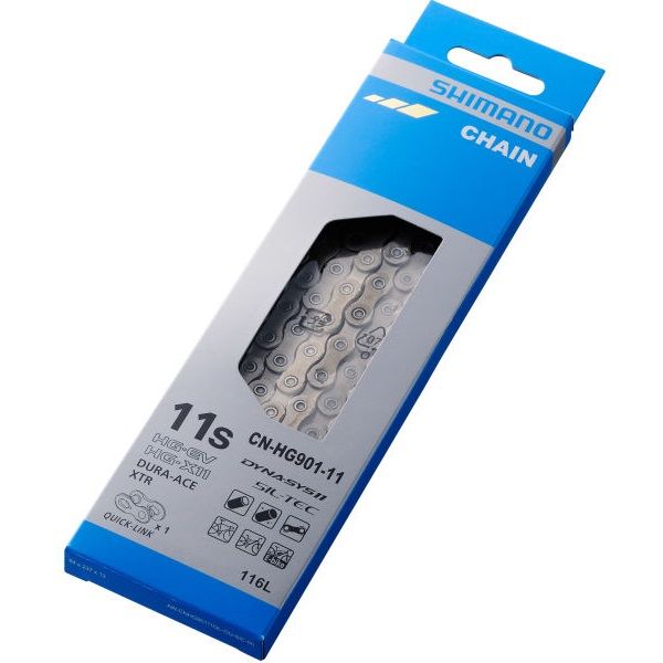 Shimano Hg901 Dura Ace xtr e -Bike 11 - Geschwindigkeitskette - Silber - 119 Blatt - Flexibler Schalter - Dauerhaft - resistent
