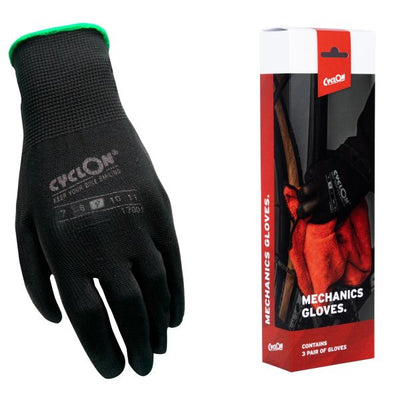 Cyclon Workshop-Handschuhe pu-flex groß m.9 schwarzgrün pro 3 Sätze