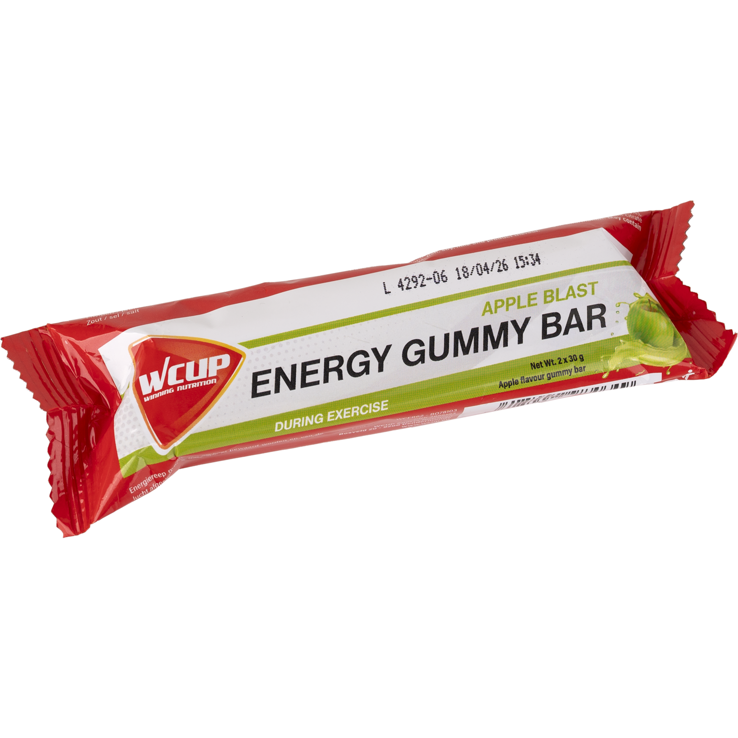 WCUP - Energy Gum Bar Apple Blast 60 Gramm 24 Teile