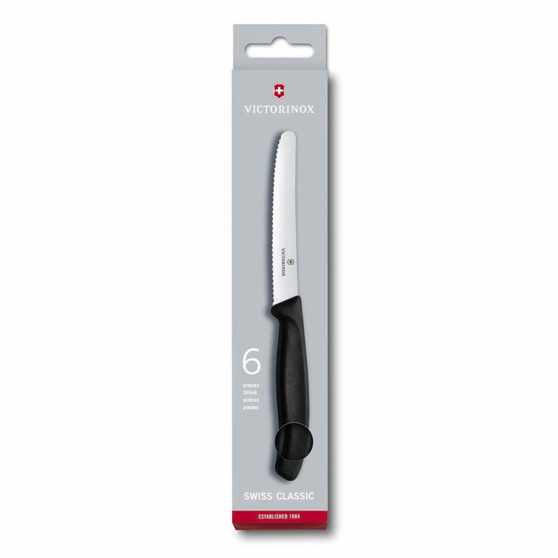 Victorinox Tafelmesser mit Wellenschliff, 6 Stück.