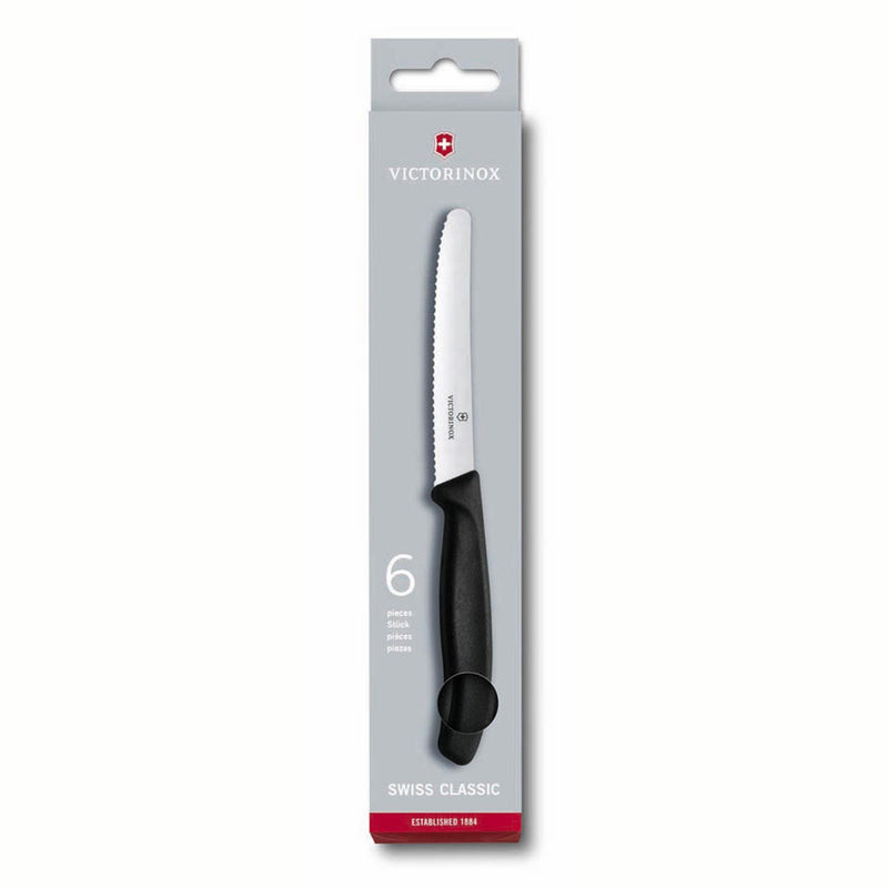 Victorinox Tafelmesser mit Wellenschliff, 6 Stück.