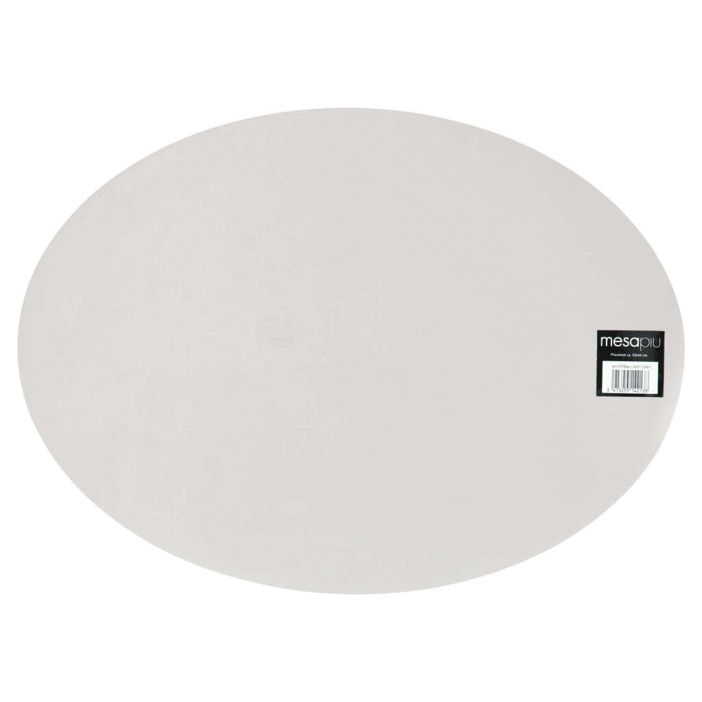 Mesapiu mesapiu placemat Leder aussehen hellgrau oval 45x33 cm
