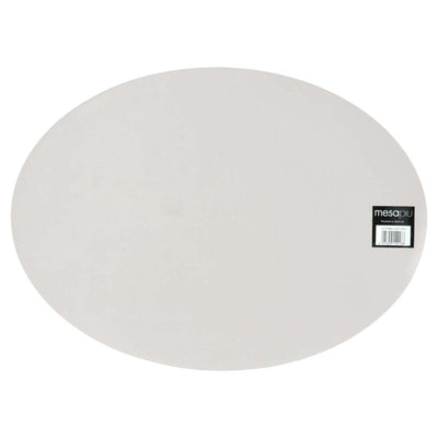 Mesapiu mesapiu placemat Leder aussehen hellgrau oval 45x33 cm