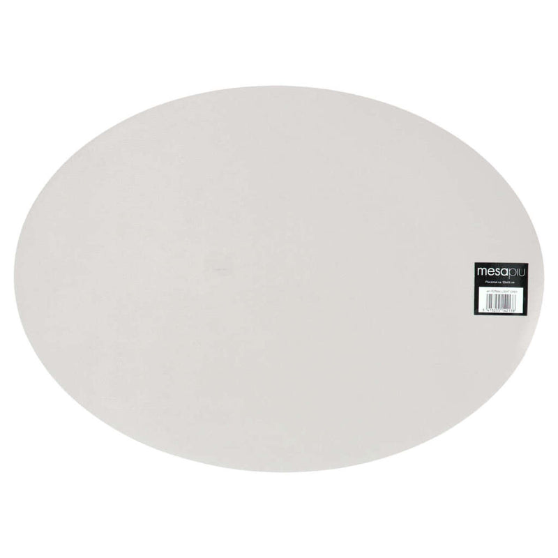 Mesapiu mesapiu placemat Leder aussehen hellgrau oval 45x33 cm