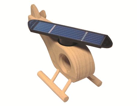SOLEXPERT -Holzhubschrauber mit Solarpanel Natural