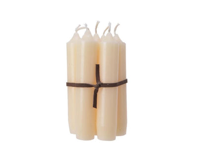 Decoris Spitzkerzenwachs 7 Stück 6,5x6,5x11cm creme