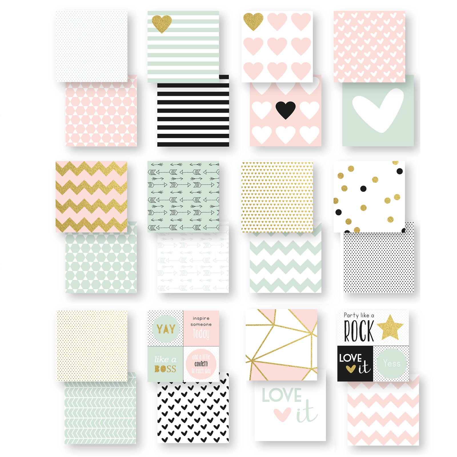 Vaessen creative • love it Papierblock 15,2 x 15,2 cm auf beiden Seiten