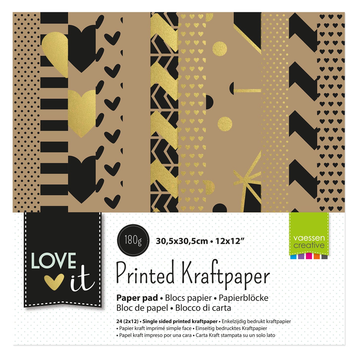 Vaessen Creative Love It Kraftpapier 30,5x30,5cm 24x
