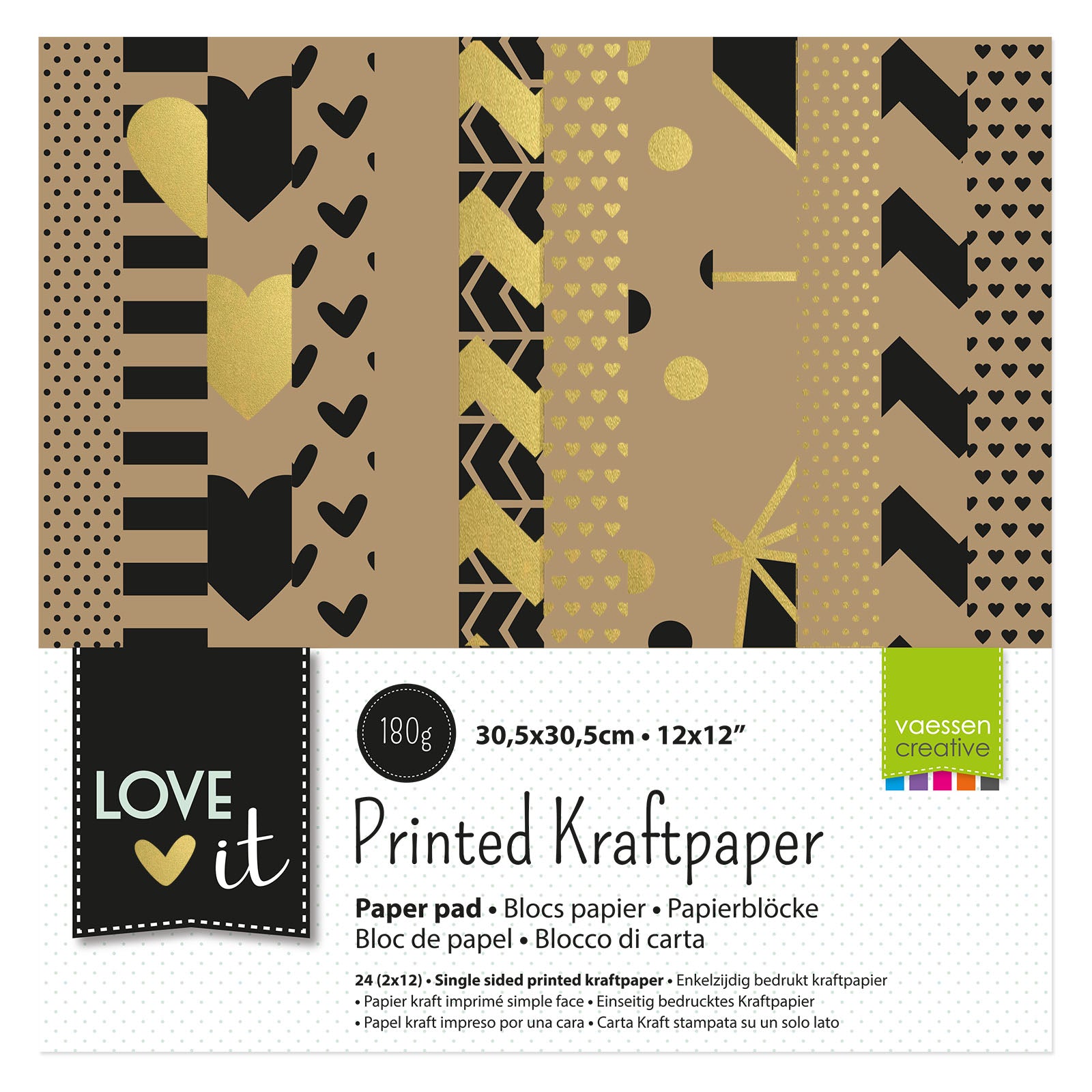 Vaessen Creative Love It Kraftpapier 30,5x30,5cm 24x