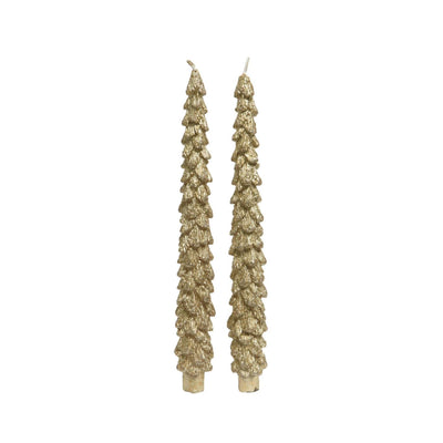 Decoris Tafelkerze Weihnachtsbaum 2er-Set ø2,1xh25cm