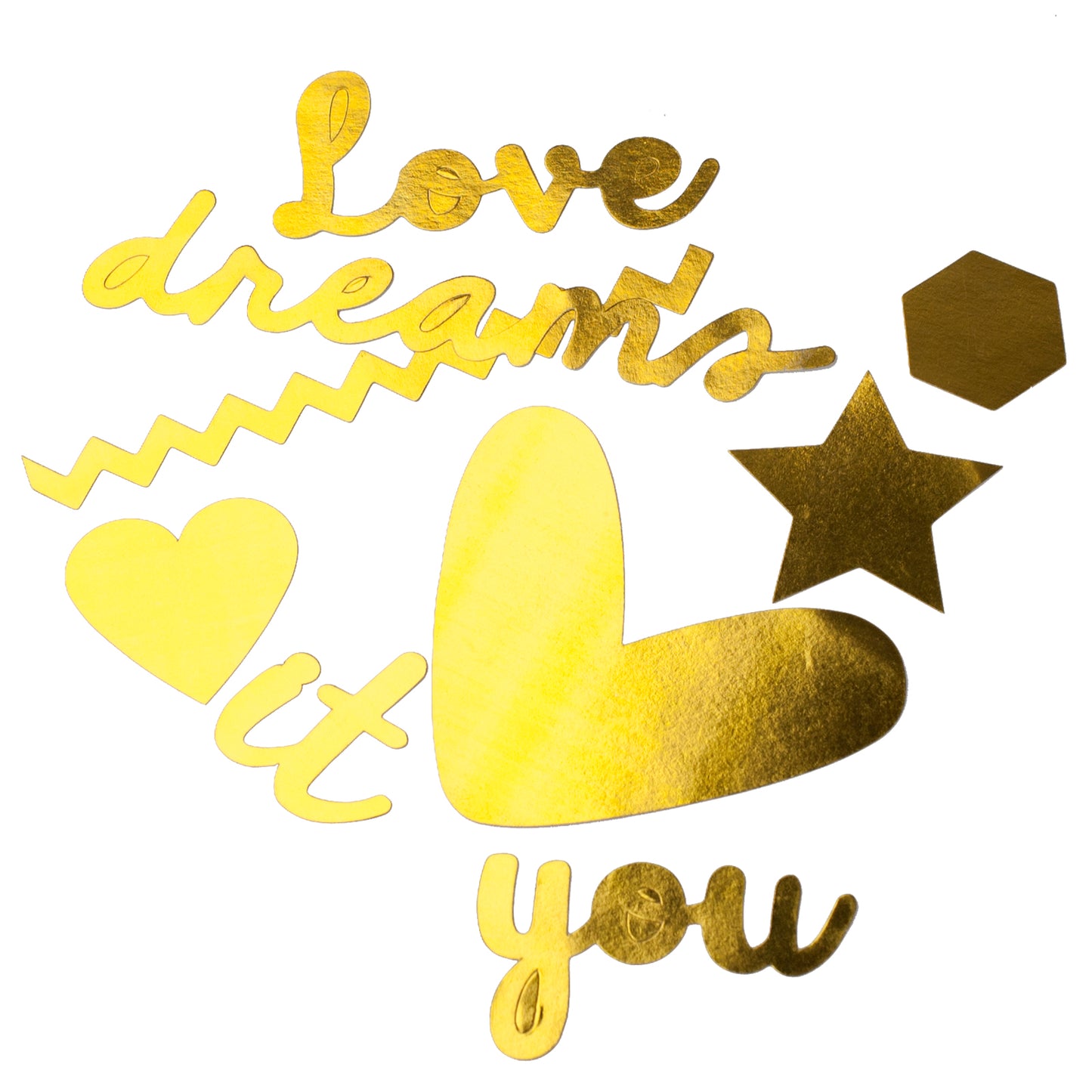 Vaessen creative • love it Papierausschnitte 1-11cm gold 12St.