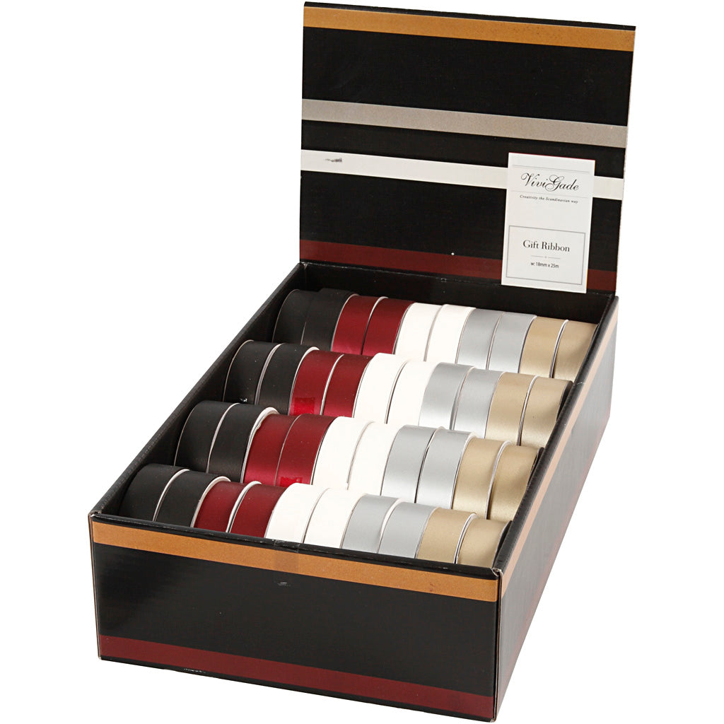 Vivi Gade Geschenkband-Set 25 m x 18 mm 40 Stück mehrfarbig