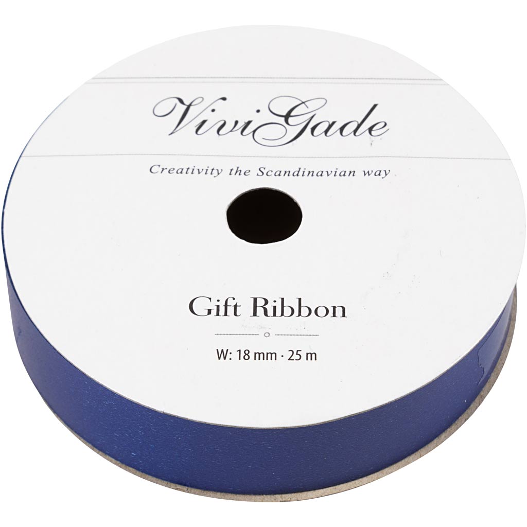 Vivi Gade Geschenkband, B: 18 mm, matt, blau, 25 m 1 Rolle