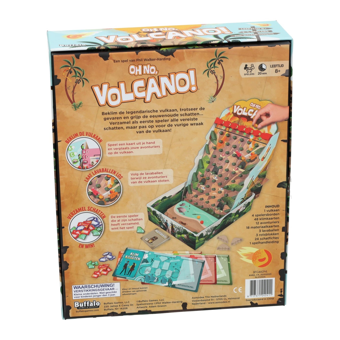Asmodee Oh no Volcano, das spannende Familienspiel voller Action