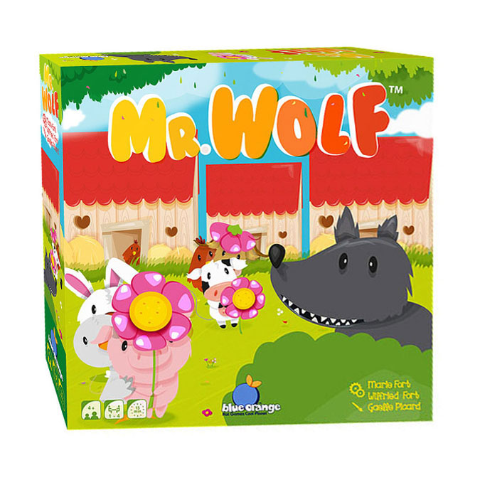 Geronimo Spiele blau orange Brettspiel Mr. Wolf